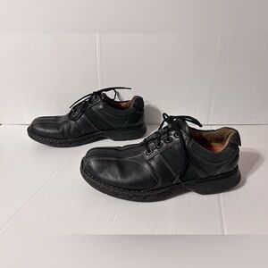 Clarks black leather Oxford shoe men size 12 M